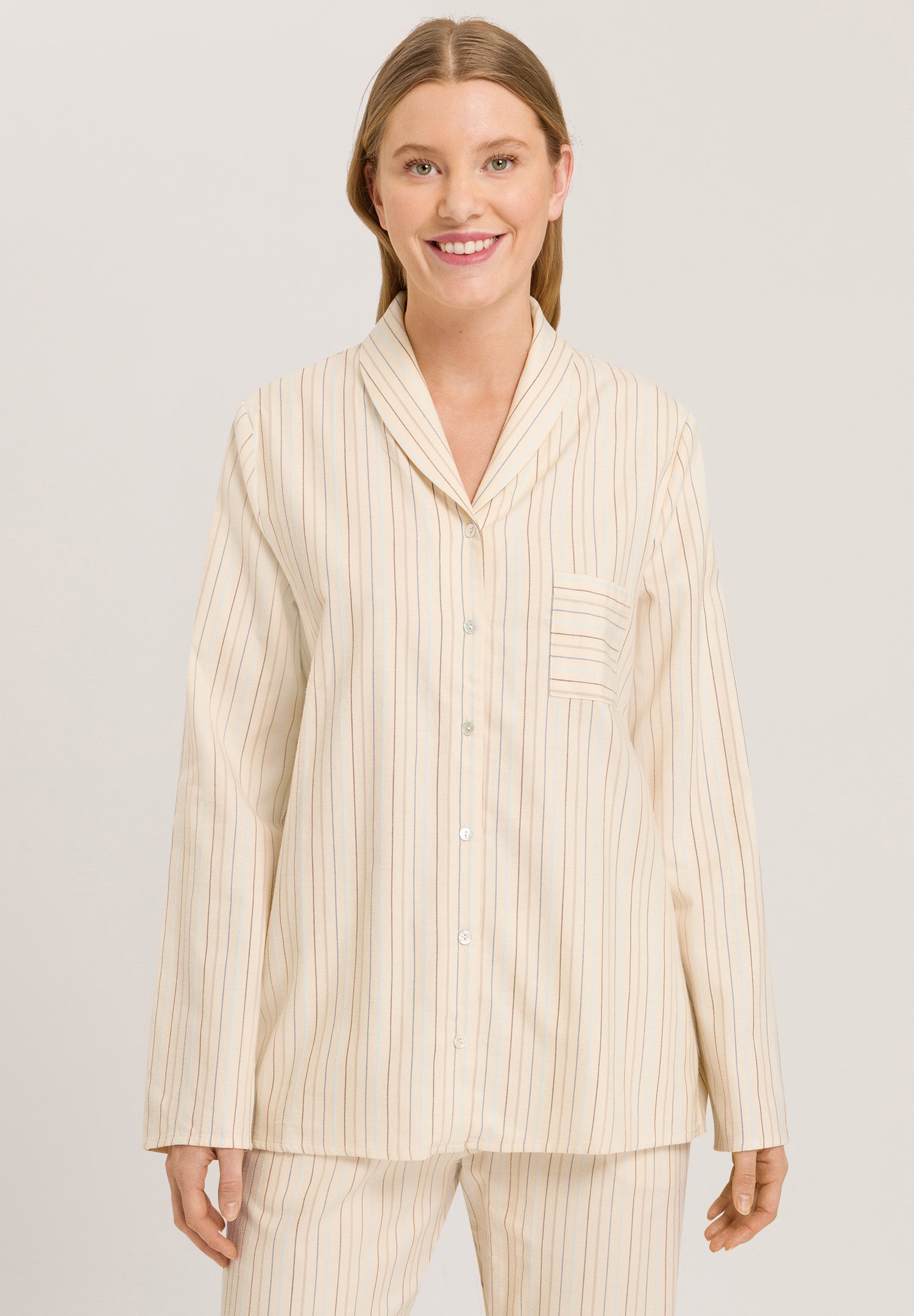 74967 Loungy Nights L/Slv Shirt - 2395 Multicolor Stripe