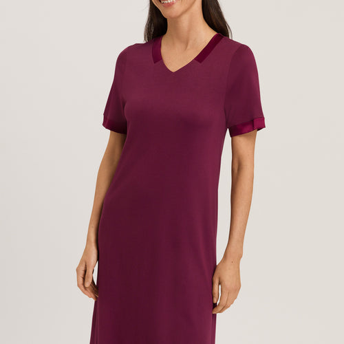 74976 Joela S/Slv Nightgown 100 Cm - 2423 Ruby Wine