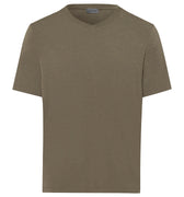 75035 Casuals S/Slv Shirt V-Neck - 1267 Dark Elmwood Melange