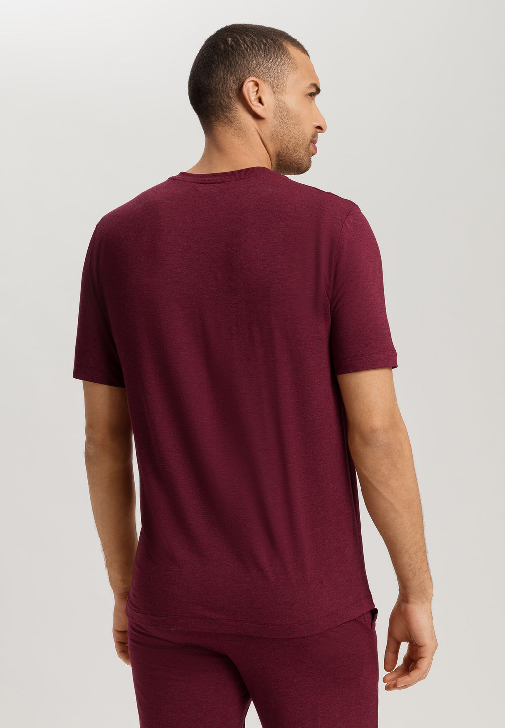 Casuals Soft V-Neck T-Shirt | Carbernet Melange 75035-3045