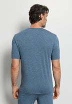 Casuals Soft V-Neck T-Shirt | Retro Blue Melange 75035-3082
