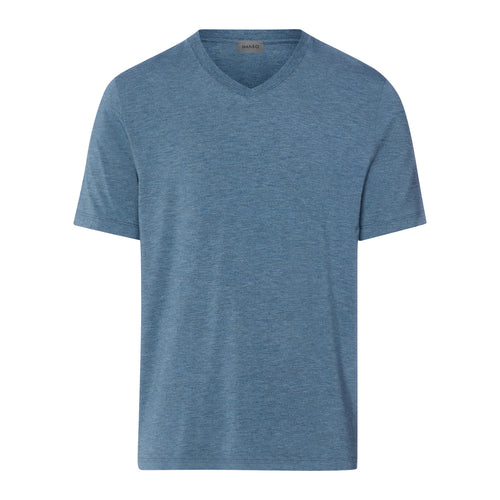 Casuals Soft V-Neck T-Shirt | Retro Blue Melange 75035-3082