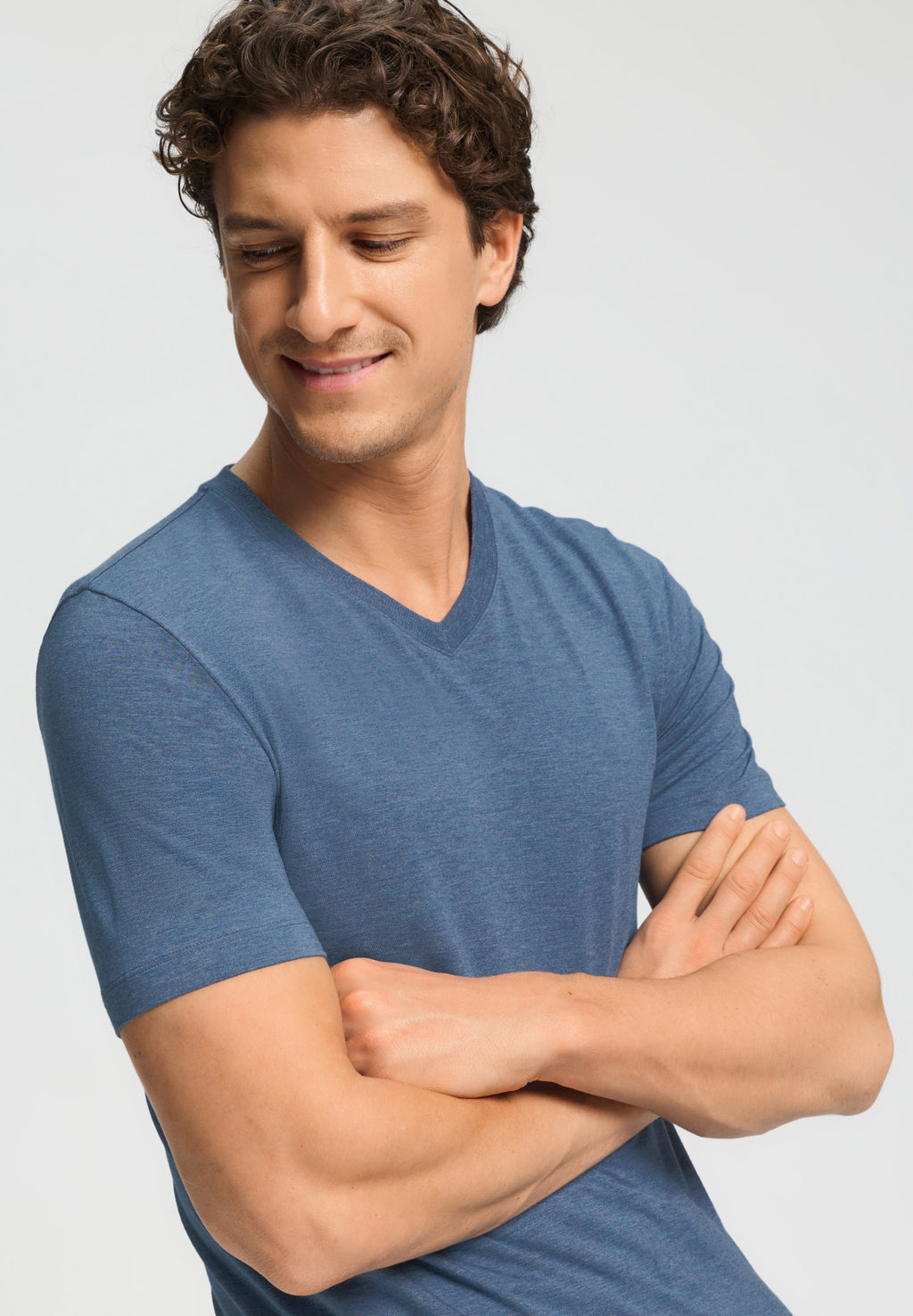 Casuals Soft V-Neck T-Shirt | Tanzanite Melange 75035-3133