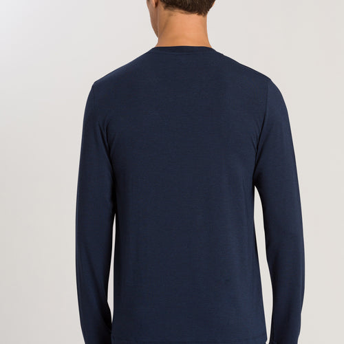 75036 Casuals L/Slv Shirt V-Neck - 1610 Deep Navy