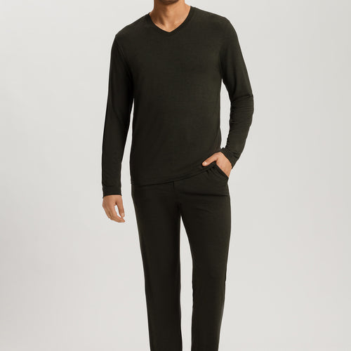 Casuals V-Neck Top | Earthy Ink Melange 75036-3044