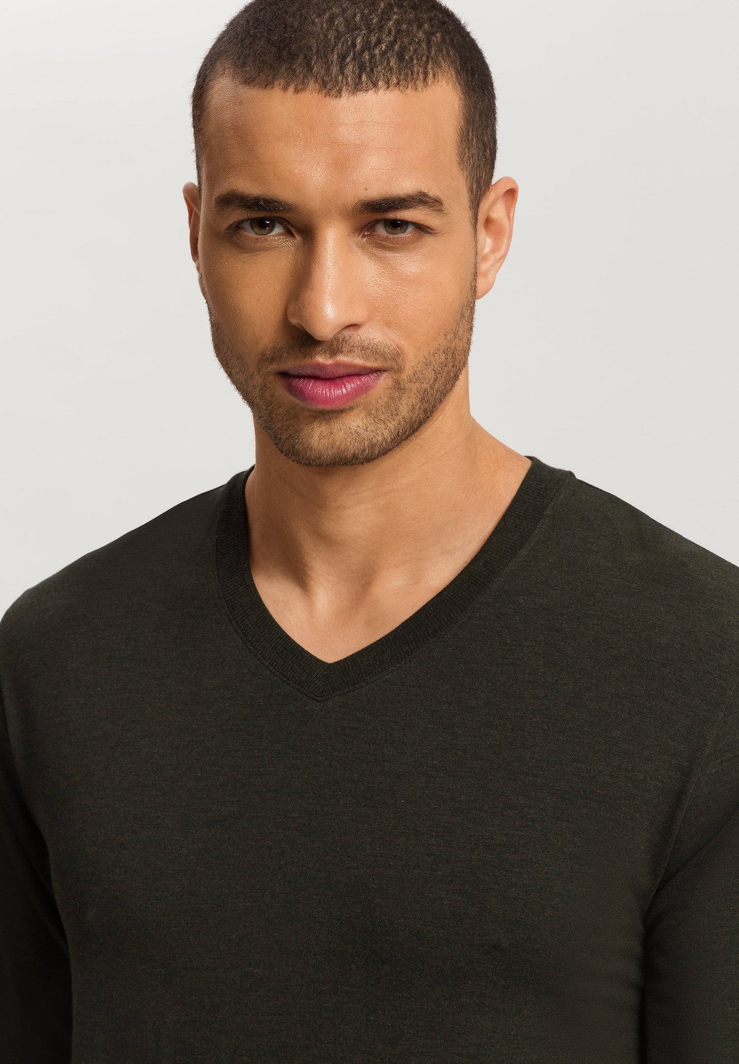 Casuals V-Neck Top | Earthy Ink Melange 75036-3044