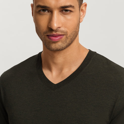 Casuals V-Neck Top | Earthy Ink Melange 75036-3044