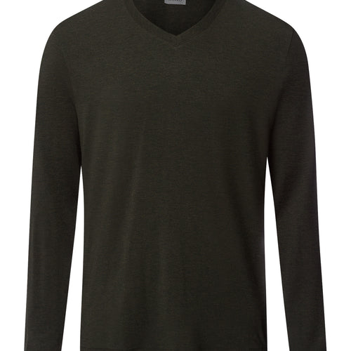 Casuals V-Neck Top | Earthy Ink Melange 75036-3044