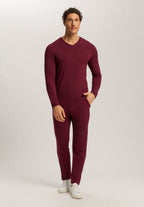 Casuals V-Neck Top | Carbernet Melange 75036-3045