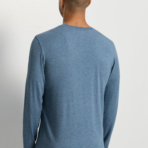 Casuals V-Neck Top | Retro Blue Melange 75036-3082