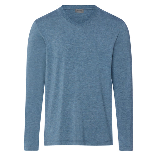 Casuals V-Neck Top | Retro Blue Melange 75036-3082