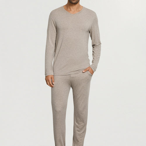 Casuals V-Neck Top | Hazelnut Melange 75036-3115