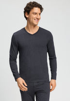 Casuals V-Neck Top | Charcoal Melange 75036-3132