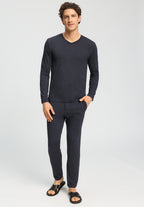Casuals V-Neck Top | Charcoal Melange 75036-3132
