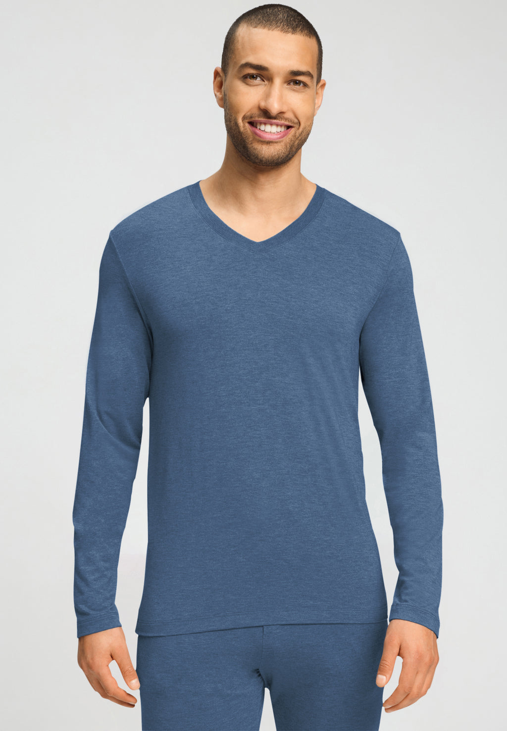 Casuals V-Neck Top | Tanzanite Melange 75036-3133