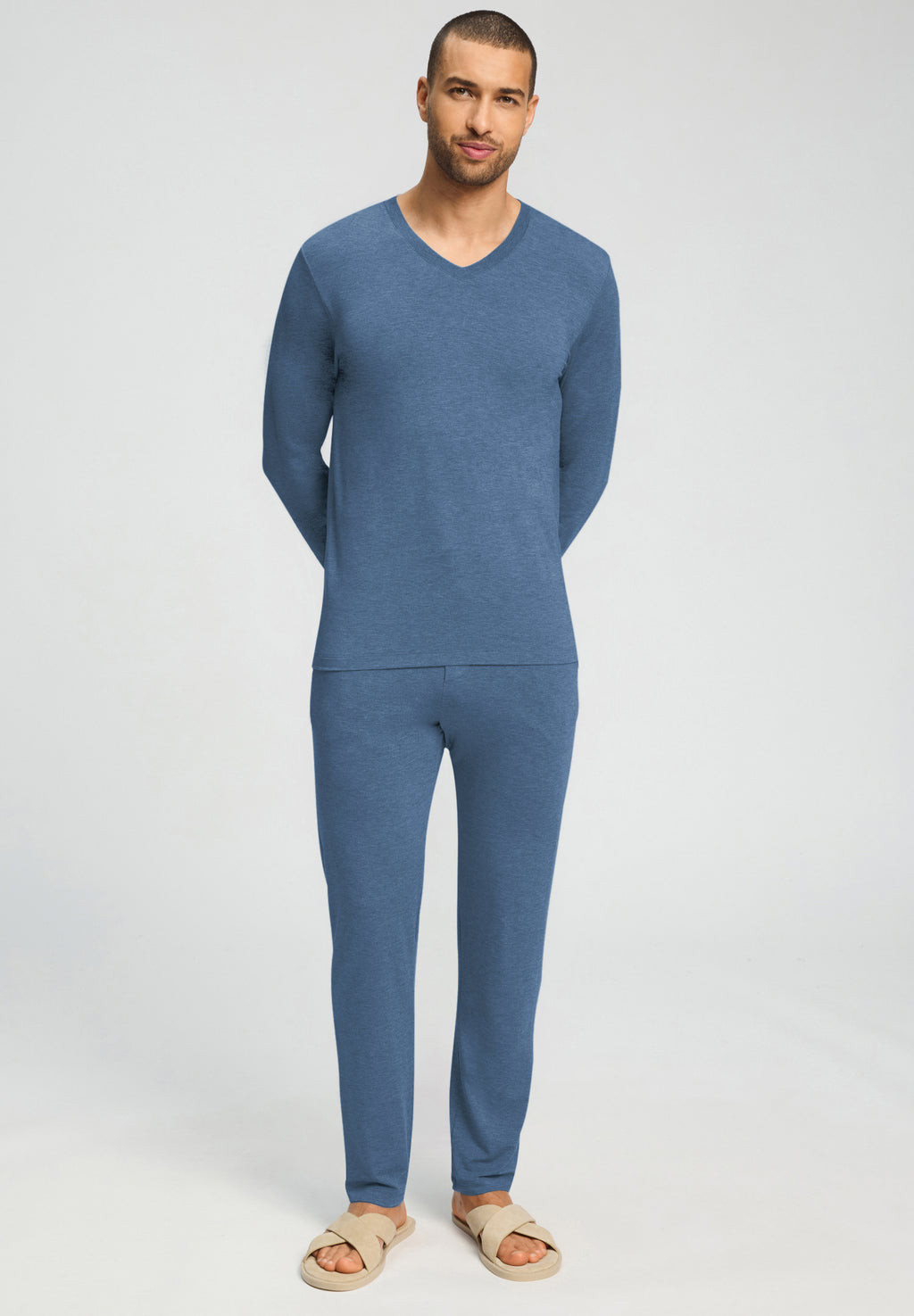 Casuals V-Neck Top | Tanzanite Melange 75036-3133