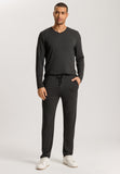 75036 Casuals Long Sleeve Shirt V-Neck - 996 Caviar