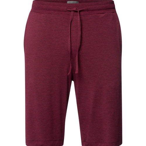 Maroon shorts with a tie waist on a white background