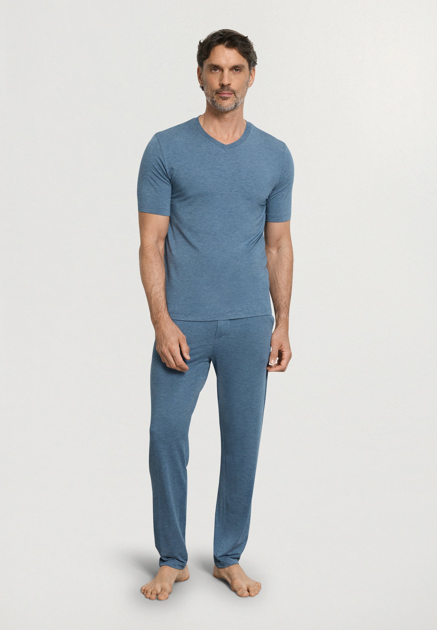 Casuals Long Pants | Retro Blue Melange 75040-3082