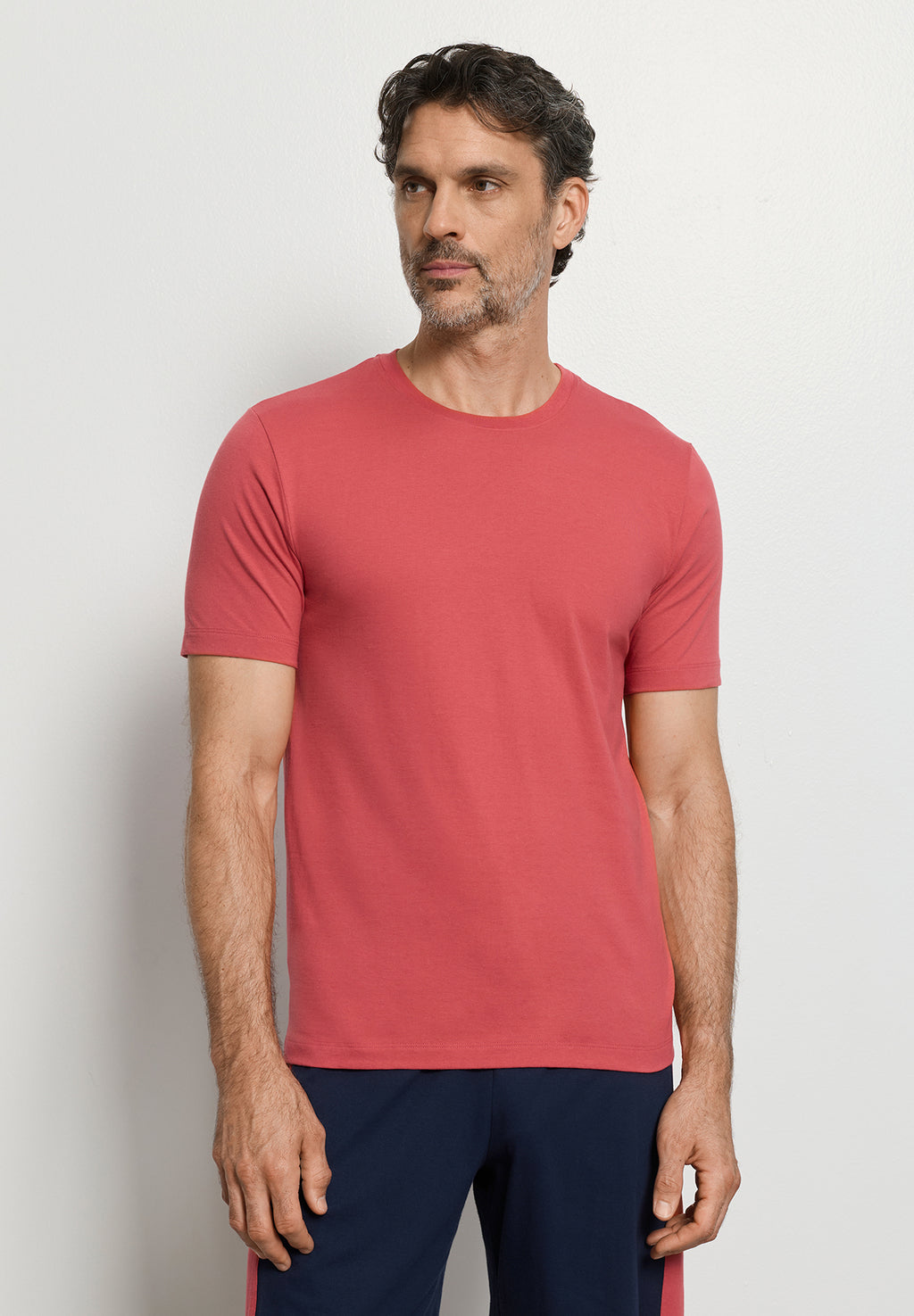 Living Shirts Cotton Crew Neck T-Shirt | Garnet Rose 75050-2420