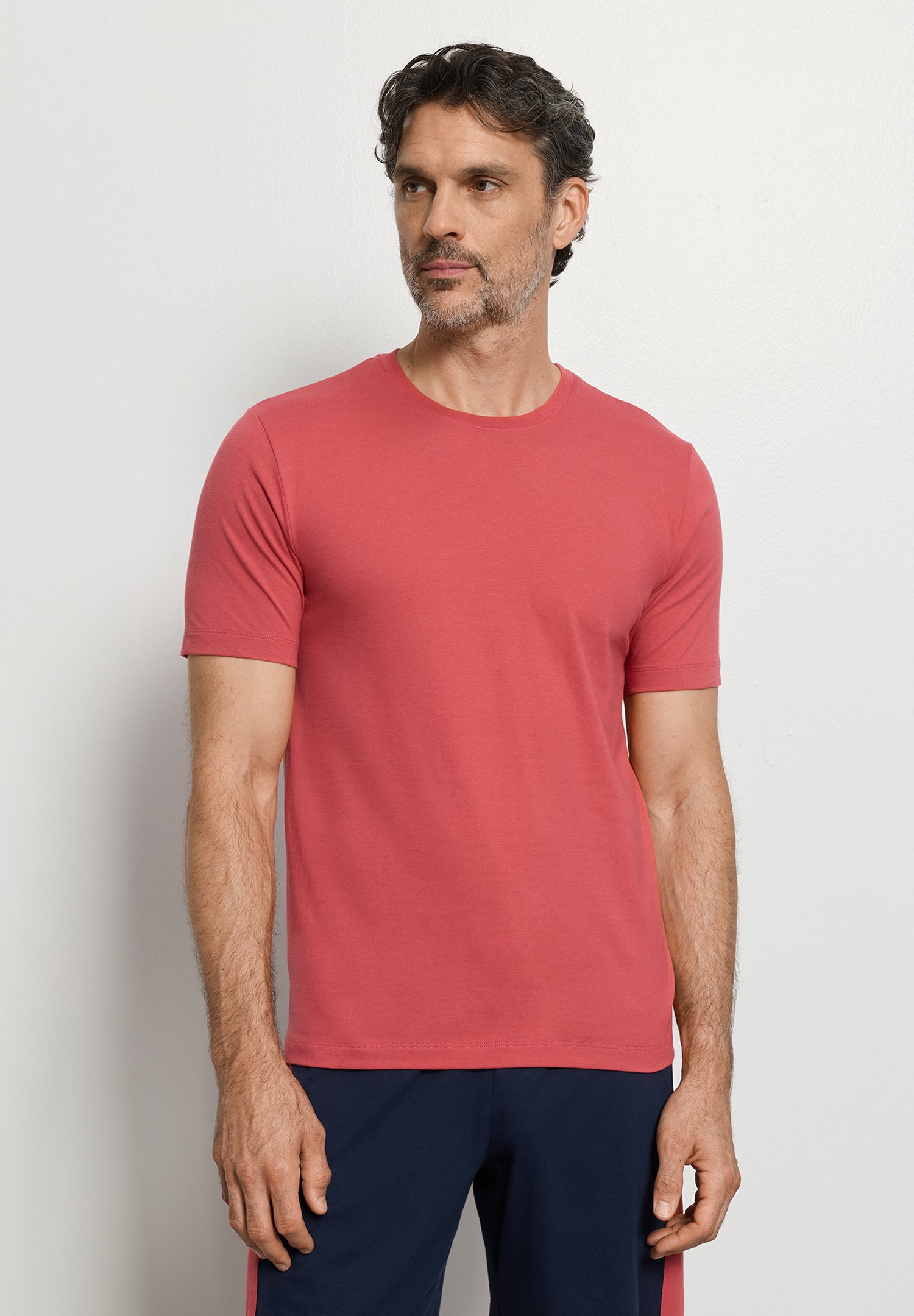 Living Shirts Cotton Crew Neck T-Shirt | Garnet Rose 75050-2420