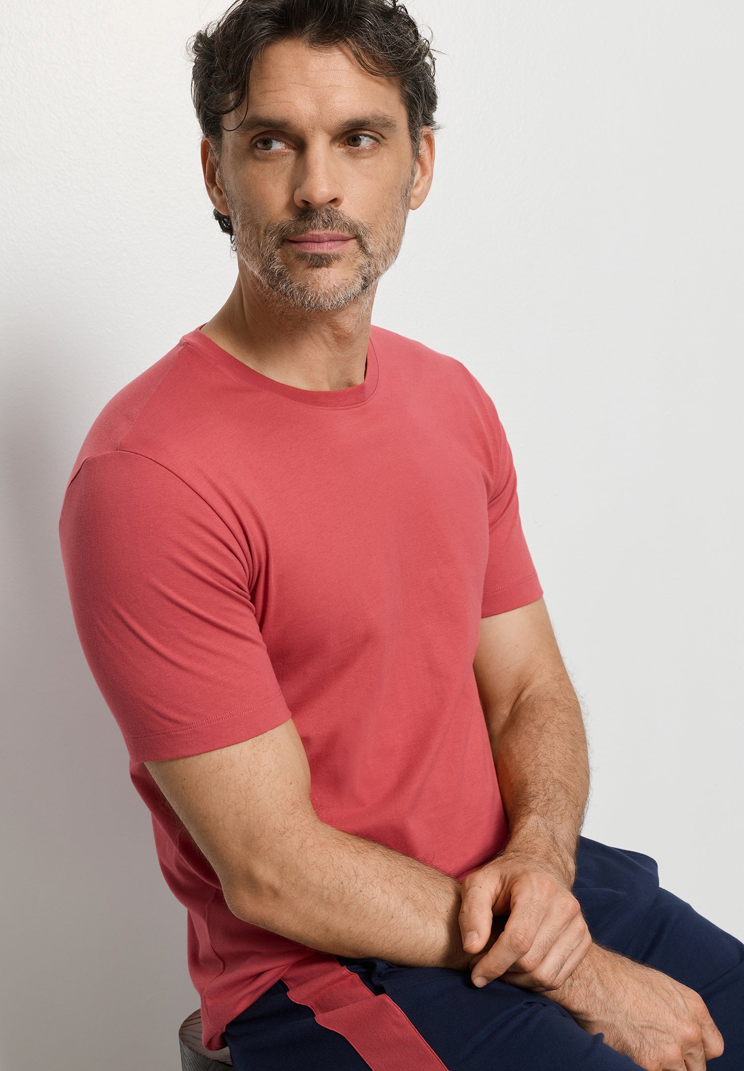 Living Shirts Cotton Crew Neck T-Shirt | Garnet Rose 75050-2420