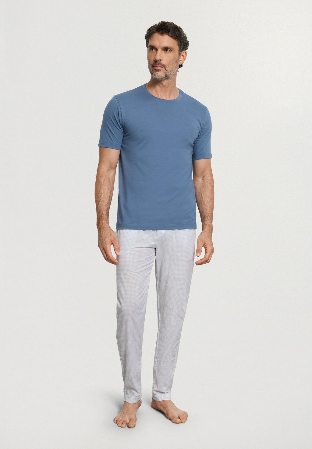 Living Shirts Cotton Crew Neck T-Shirt | Retro Blue 75050-2626