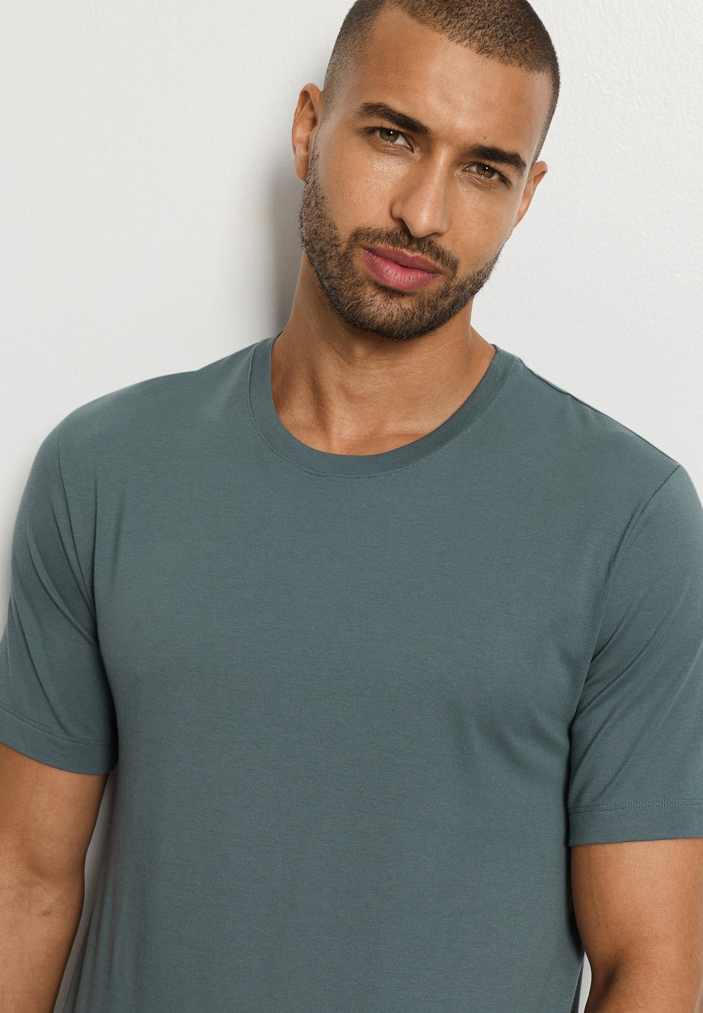 Living Shirts Cotton Crew Neck T-Shirt | Studio Green 75050-2739