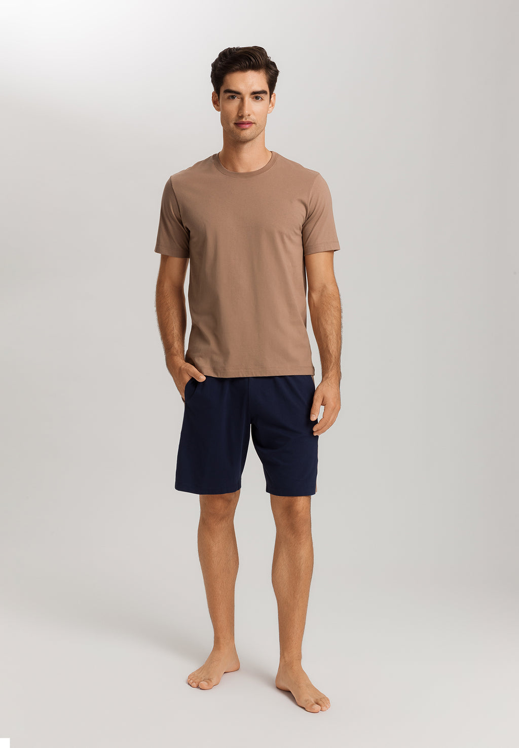 Living Shirts Jersey Cotton Crew Neck T-Shirt | Portabella Beige 75050-2823