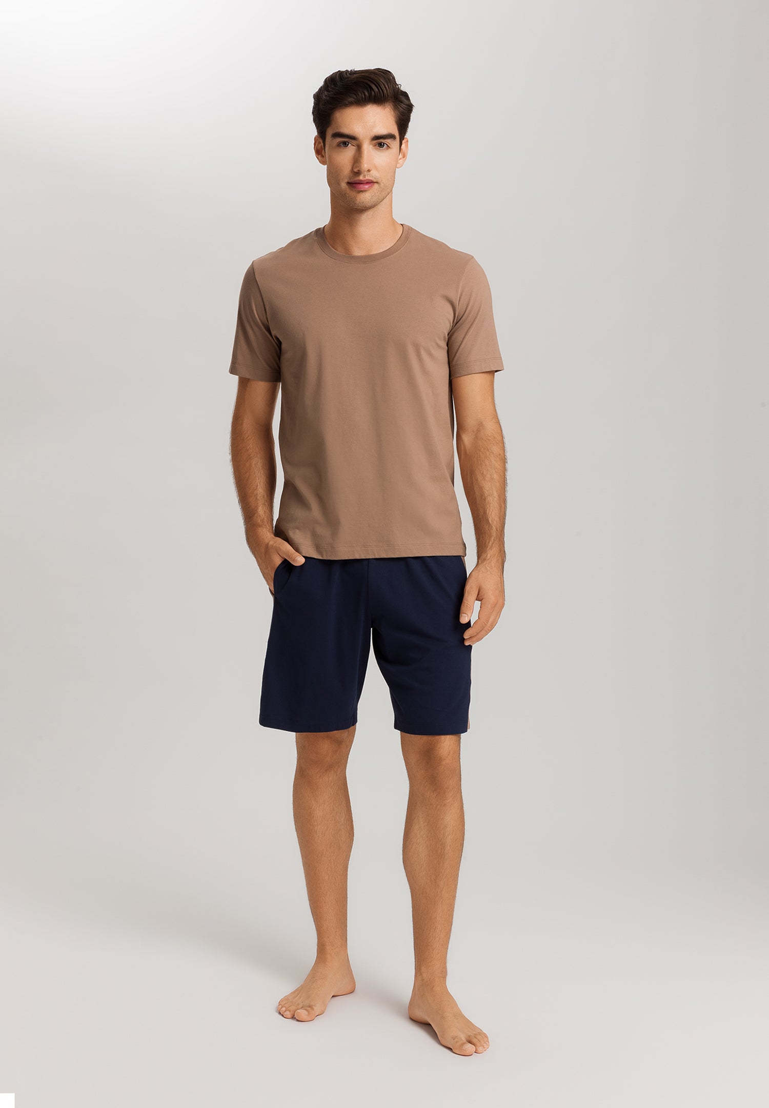 Living Shirts Jersey Cotton Crew Neck T-Shirt | Portabella Beige 75050-2823