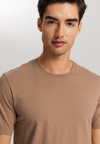 Living Shirts Jersey Cotton Crew Neck T-Shirt | Portabella Beige 75050-2823