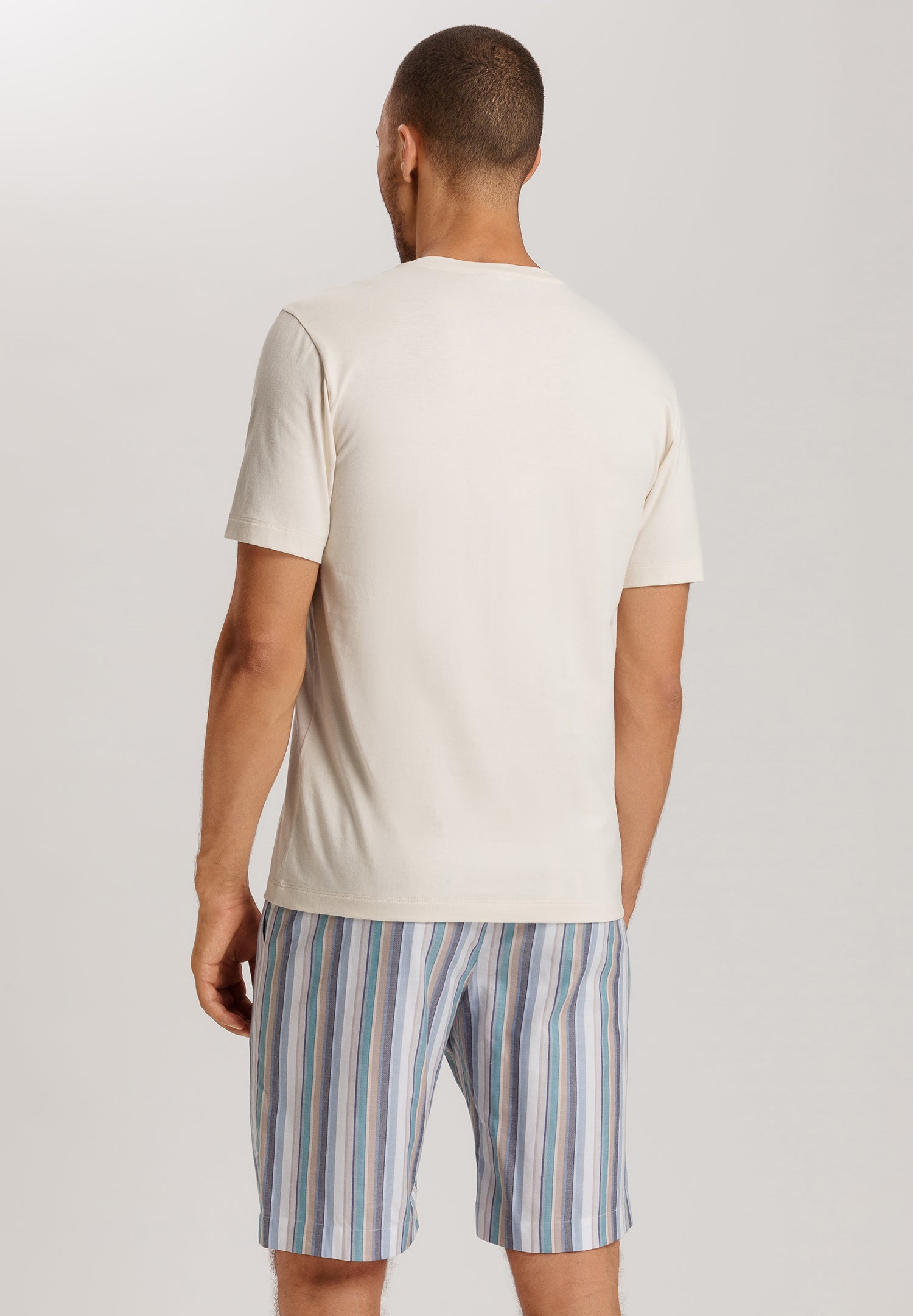 Living Shirts Jersey Cotton V-Neck T-Shirt | Warm Sand 75051-1200