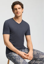 Living Shirts Cotton V-Neck T-Shirt | Stormy Gray 75051-2139