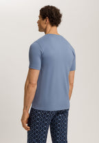 Living Shirts Jersey Cotton V-Neck T-Shirt | Dusky Aqua 75051-2586
