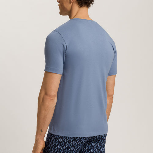 Living Shirts Jersey Cotton V-Neck T-Shirt | Dusky Aqua 75051-2586