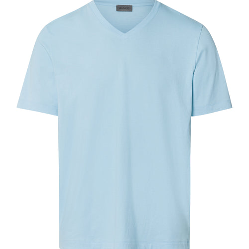 Living Shirts Jersey Cotton V-Neck T-Shirt | Clear Blue 75051-2590