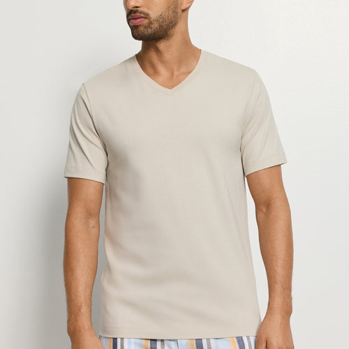 Living Shirts Jersey Cotton V-Neck T-Shirt | Moon 75051-2824