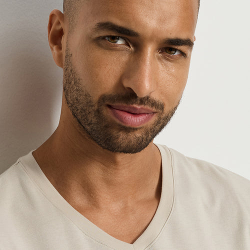 Living Shirts Jersey Cotton V-Neck T-Shirt | Moon 75051-2824