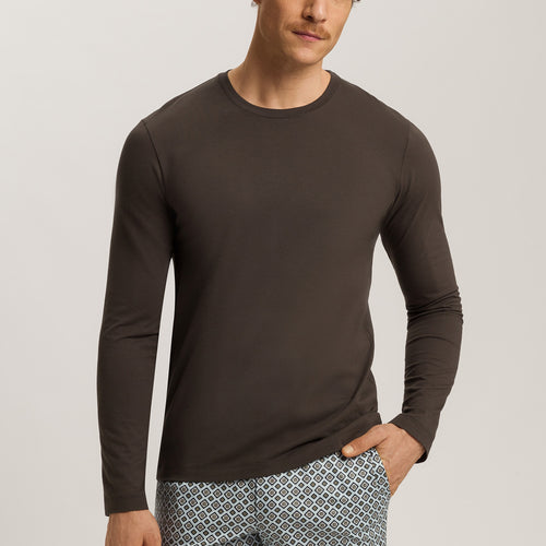 Living Shirts Cotton Crew Neck Top | Earthy Ink 75053-2147