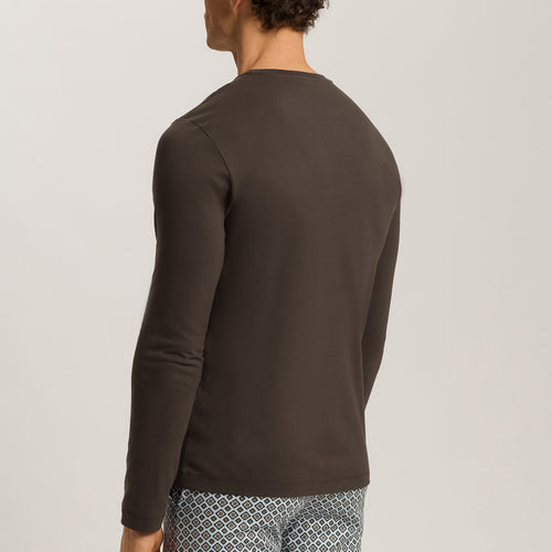 Living Shirts Cotton Crew Neck Top | Earthy Ink 75053-2147