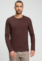 Living Shirts Cotton Crew Neck Top | Glazed Chocolate 75053-2794