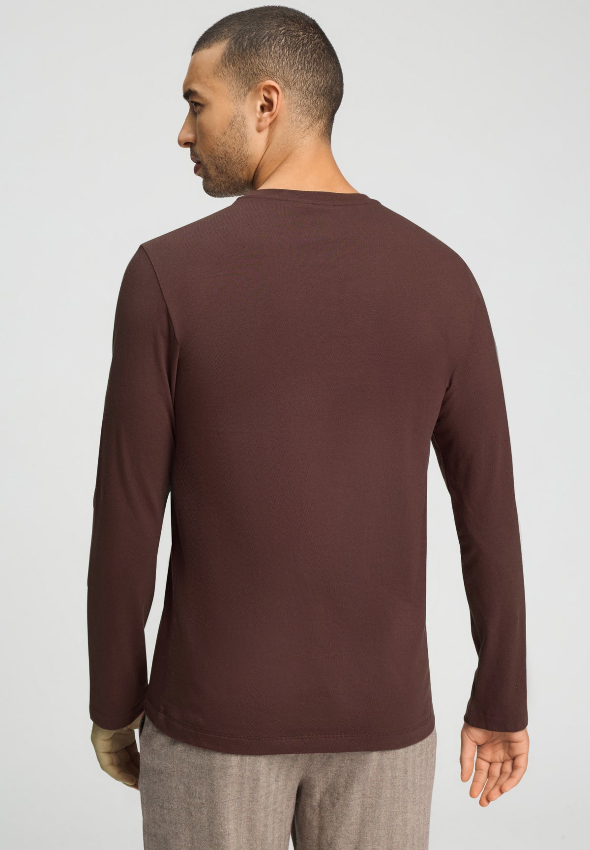 Living Shirts Cotton Crew Neck Top | Glazed Chocolate 75053-2794