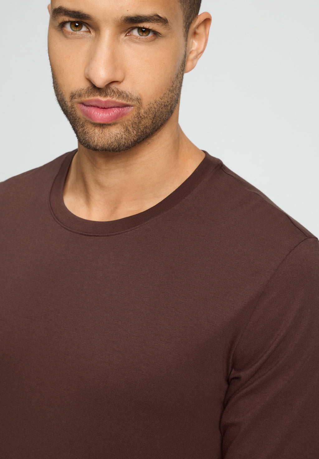 Living Shirts Cotton Crew Neck Top | Glazed Chocolate 75053-2794
