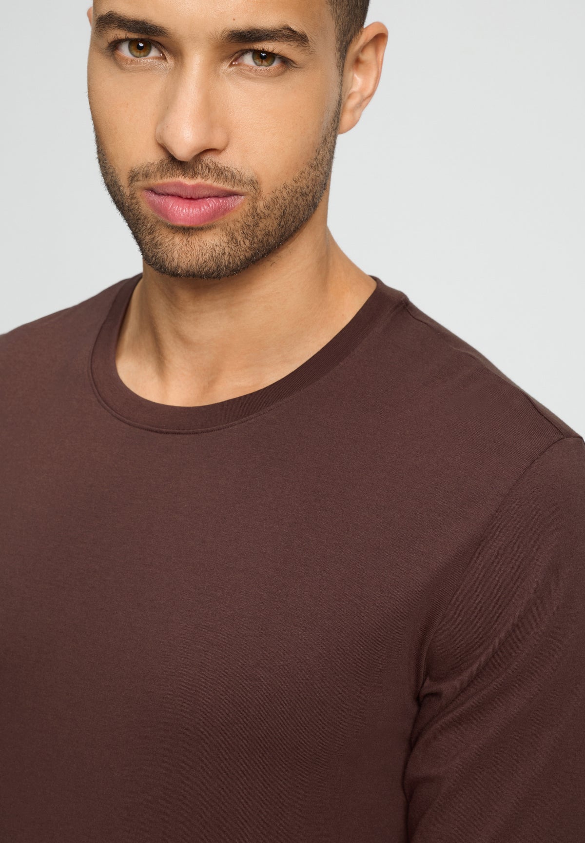 Living Shirts Cotton Crew Neck Top | Glazed Chocolate 75053-2794