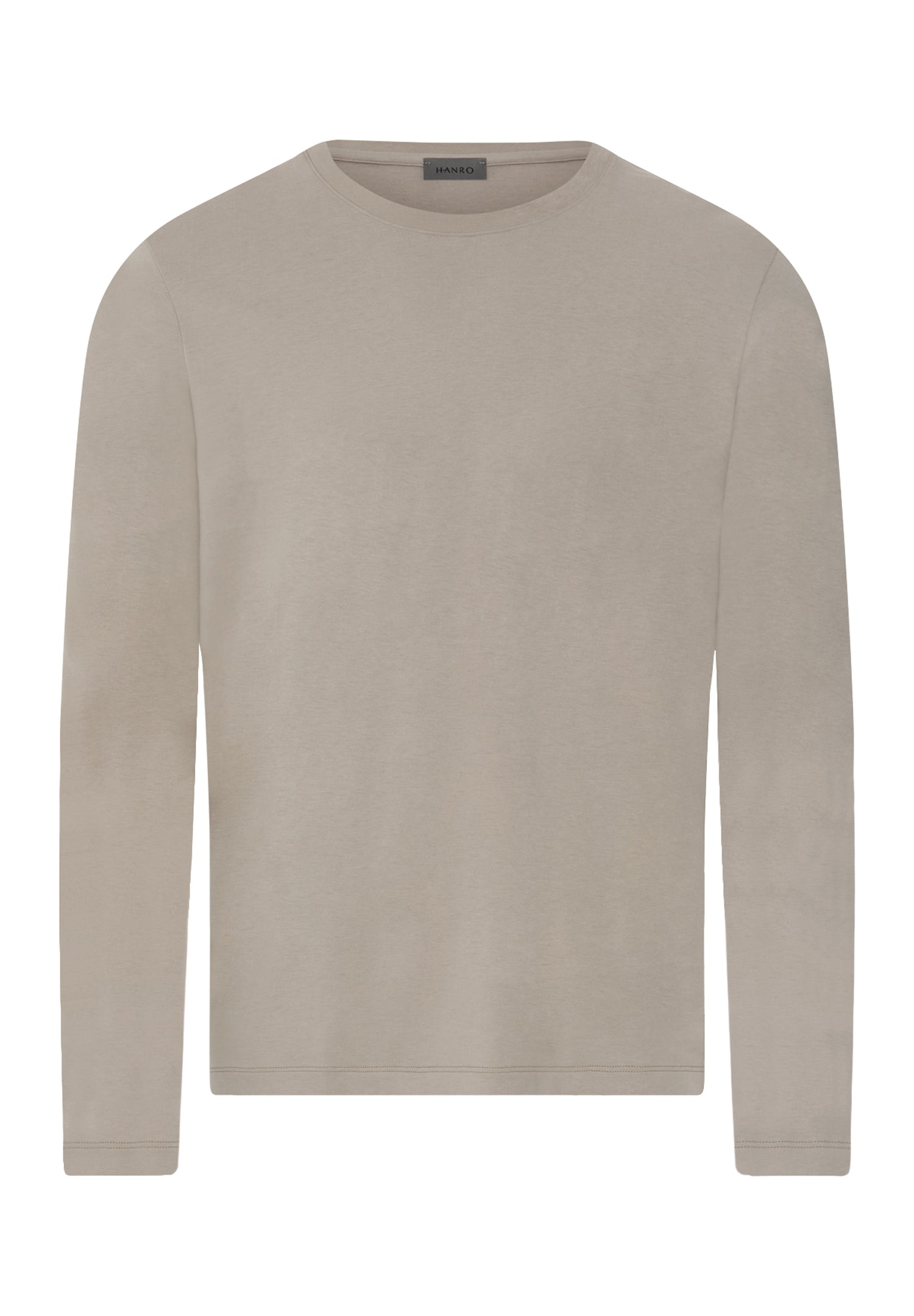 Living Shirts Cotton Crew Neck Top | Wooly Beige 75053-2848