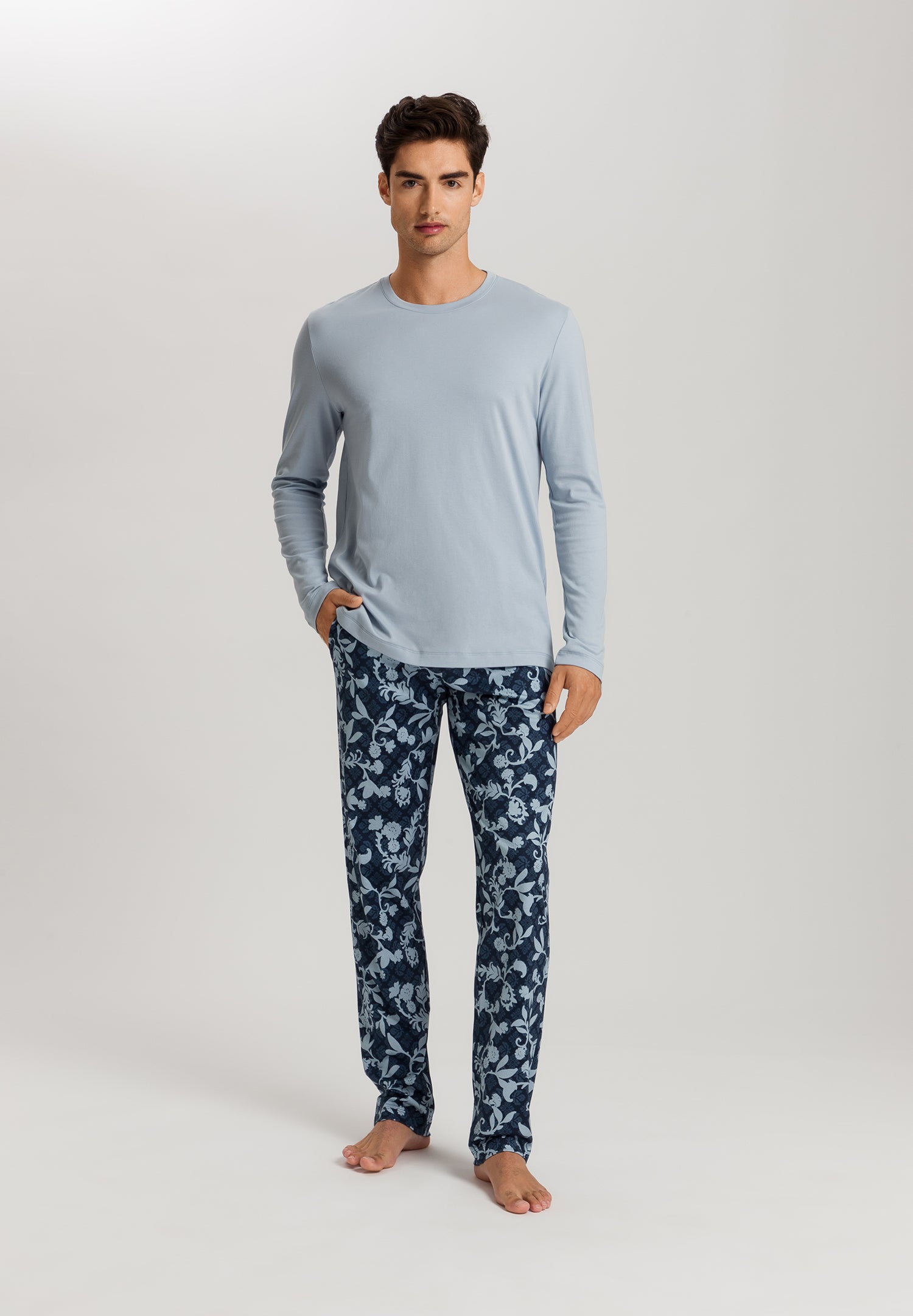 Night And Day Cotton Pajama Set | Night Blue Tiles 75111-3013