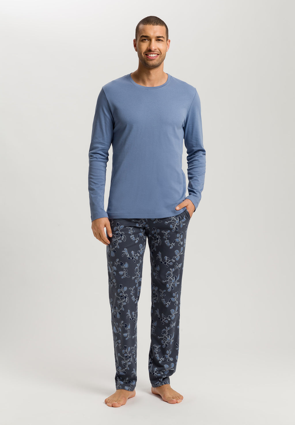 Night And Day Cotton Pajama Set | Aqua Ink Leaves 75111-3025