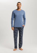 Night And Day Cotton Pajama Set | Aqua Ink Leaves 75111-3025