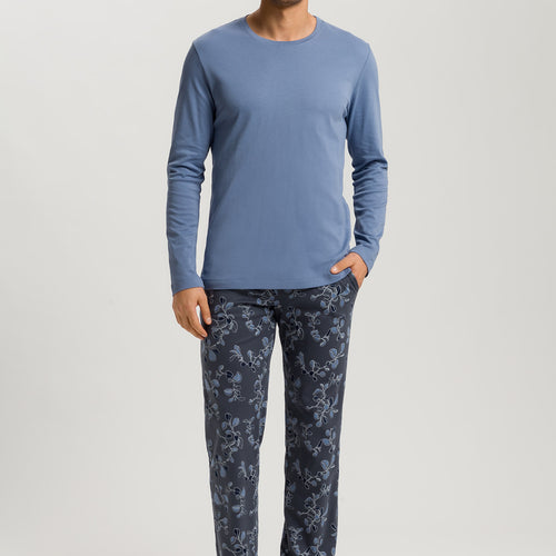 Night And Day Cotton Pajama Set | Aqua Ink Leaves 75111-3025