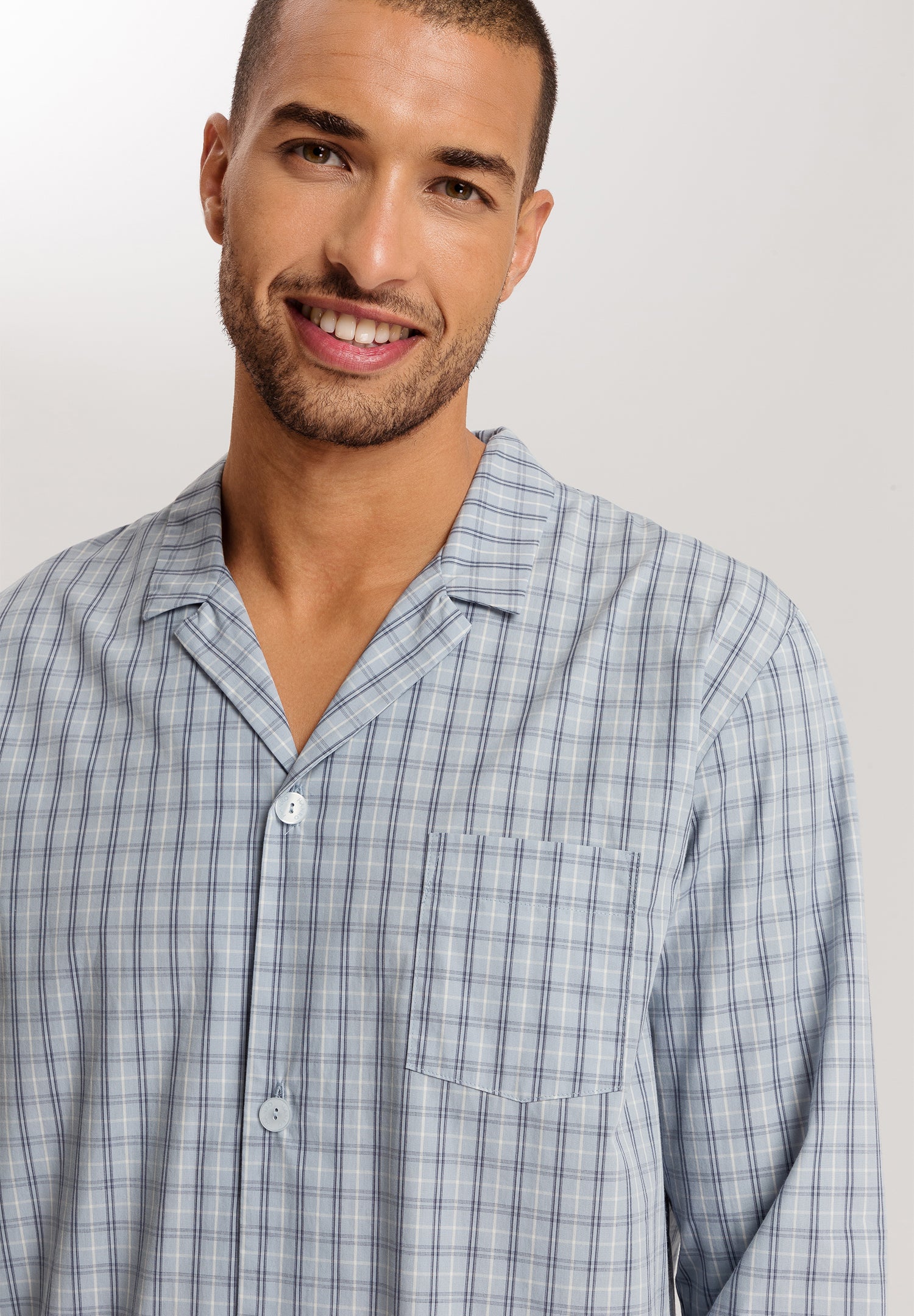 Night And Day Woven Cotton Pajama Set | Sea Breeze Check 75115-3017